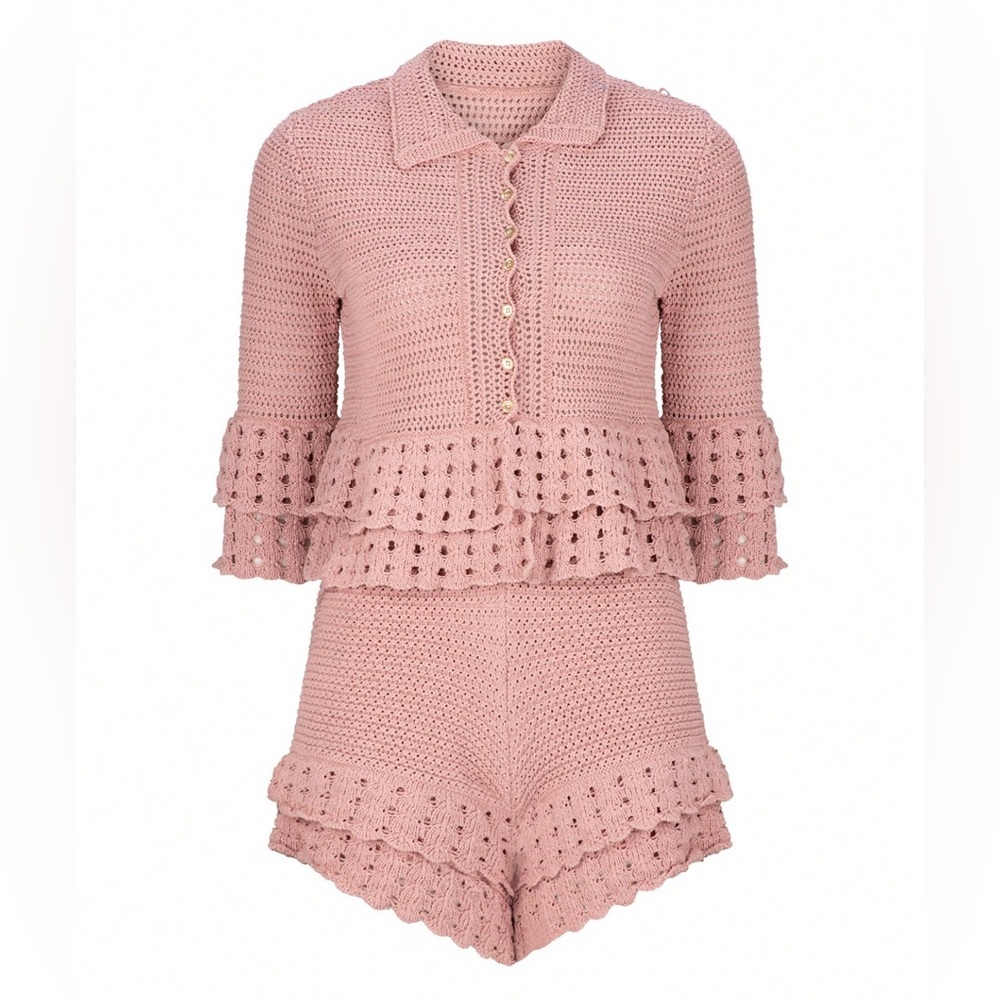 Pink Crochet set NWT - Picture 2 of 6